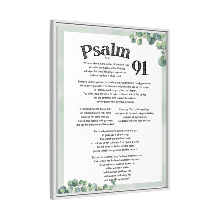 Psalm 91 Bible Verse Wall Art, Matte Canvas Framed Christian Wall Art, (1.25")