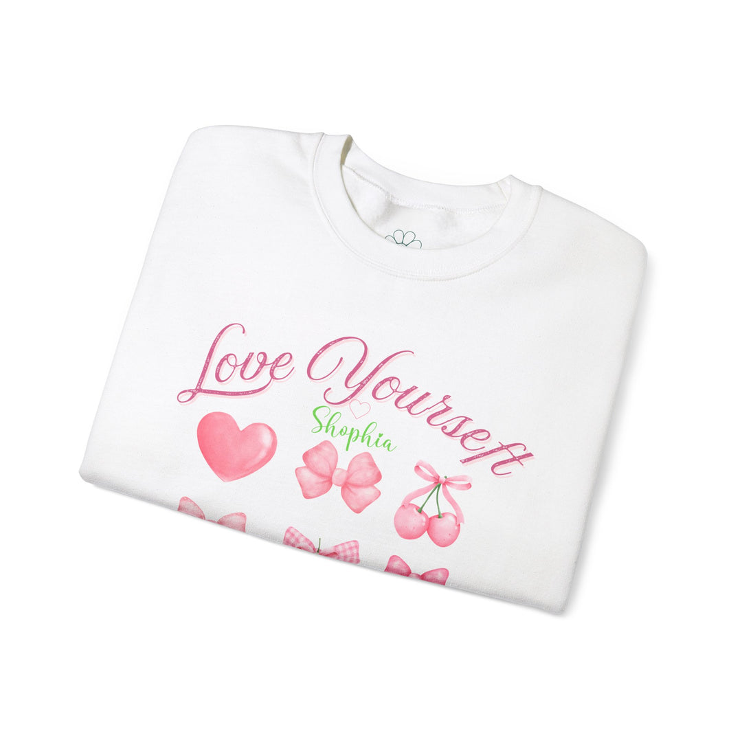 Personalized Self Love Crewneck Sweatshirt, "Love Yourself" Shirt (S-3XL)