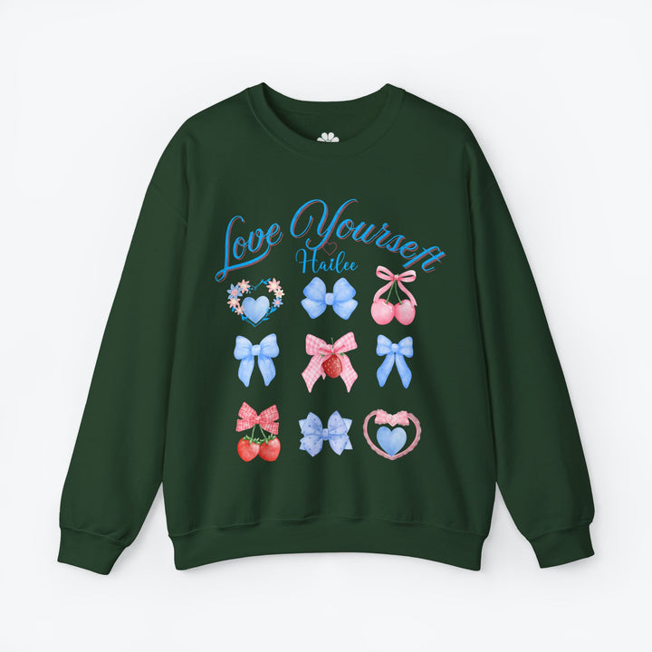 Personalized Self Love Crewneck Sweatshirt, "Love Yourself" Shirt. (S-3XL)