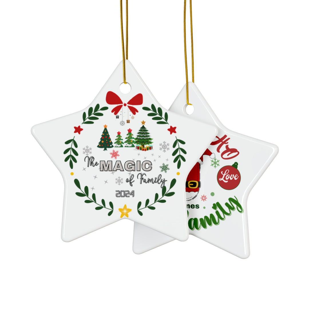 Personalized Ornament, Double-Sided Ceramic Ornament, 4 Shapes (1pc, 3pcs)