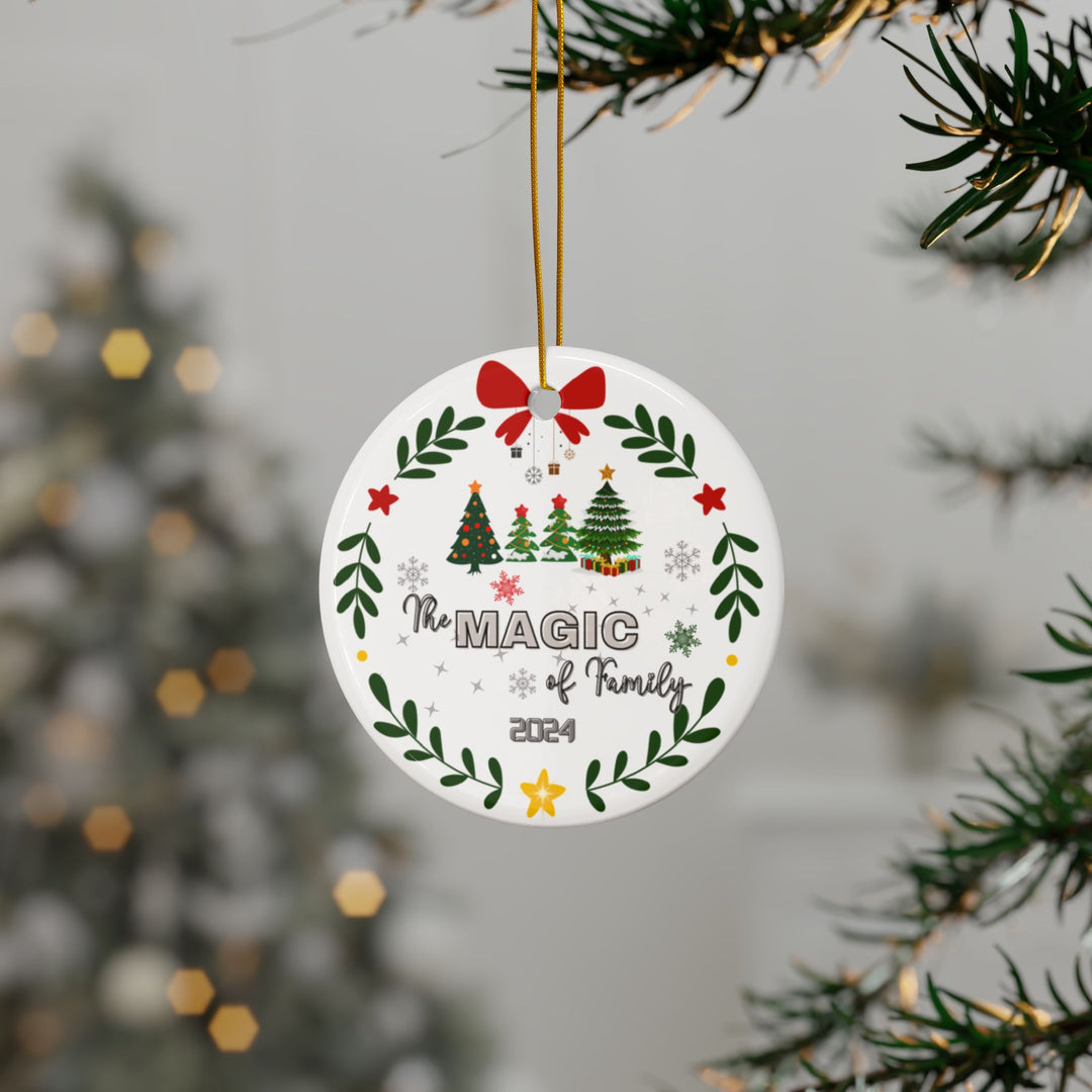 Personalized Ornament, Double-Sided Ceramic Ornament, 4 Shapes (1pc, 3pcs)