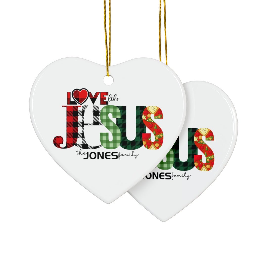 Personalized Love like JESUS Ceramic Ornaments, 2-Side Print, (1pc, 3pcs, 5pcs)