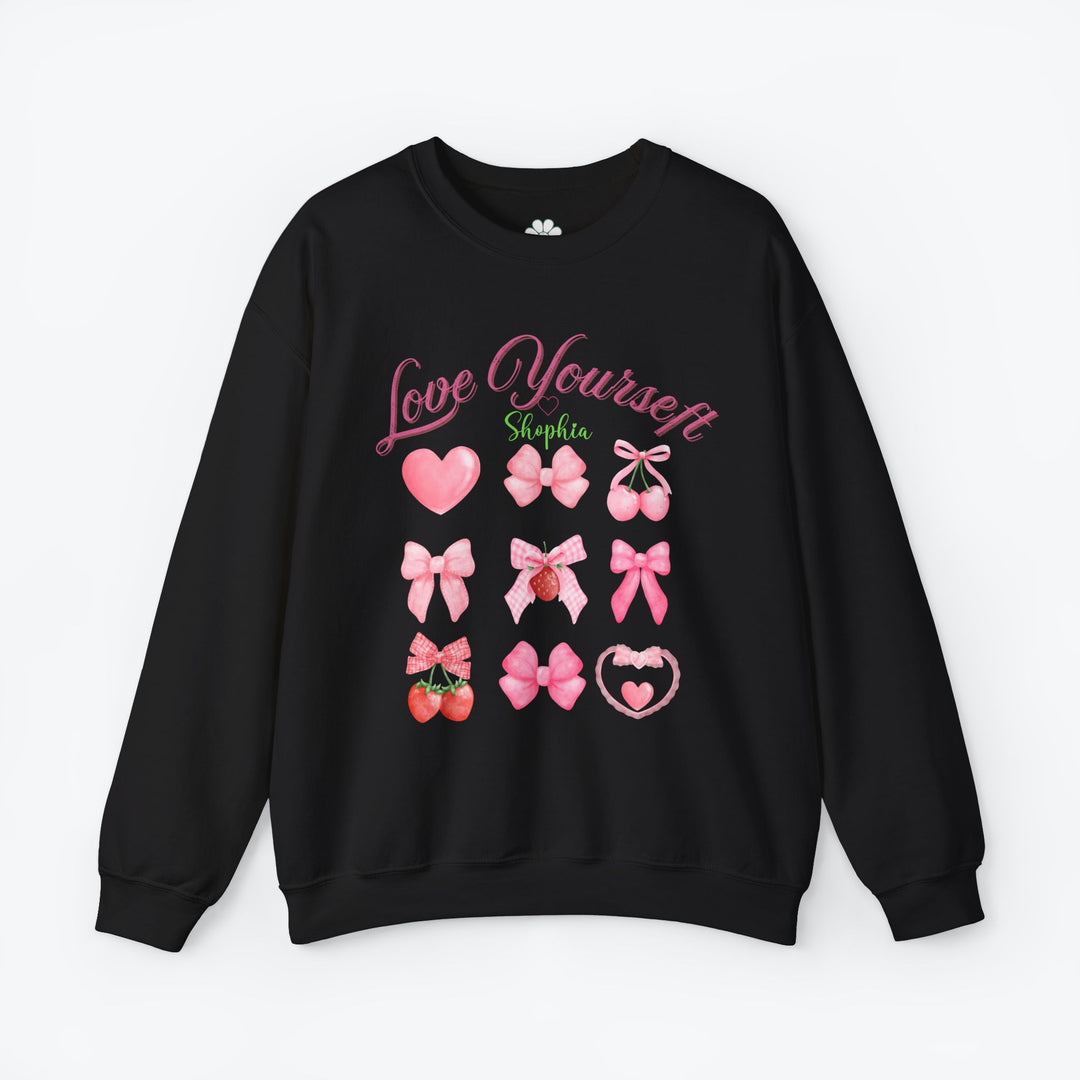 Personalized Self Love Crewneck Sweatshirt, "Love Yourself" Shirt (S-3XL)