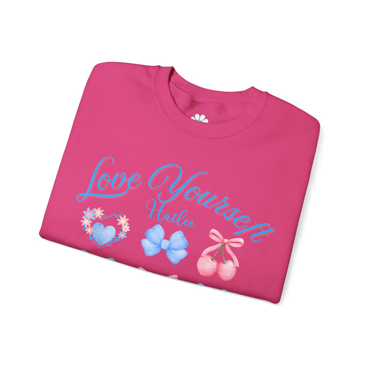 Personalized Self Love Crewneck Sweatshirt, "Love Yourself" Shirt. (S-3XL)