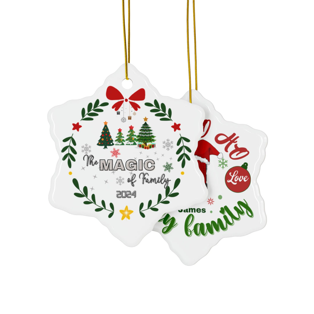 Personalized Ornament, Double-Sided Ceramic Ornament, 4 Shapes (1pc, 3pcs)