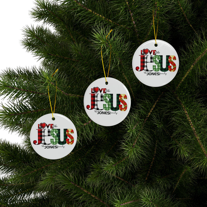 Personalized Love like JESUS Ceramic Ornaments, 2-Side Print, (1pc, 3pcs, 5pcs)