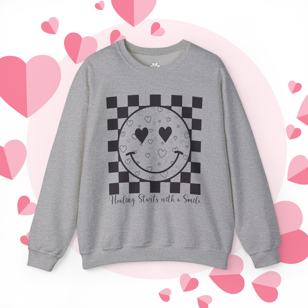 Personalized Smiley Face Checkerboard Sweatshirt, (S-3XL)