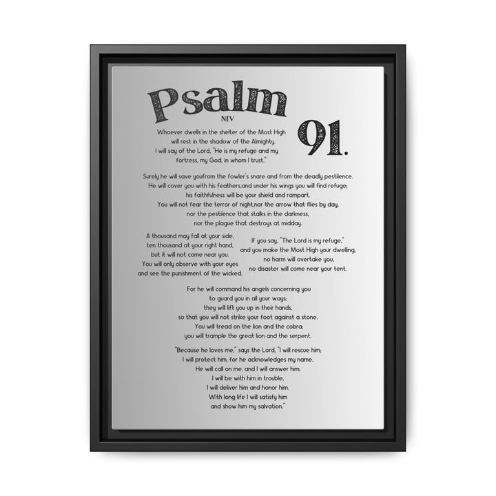 Psalm 91 Bible Verse Wall Art, Matte Canvas Framed Christian Wall Art, (1.25")