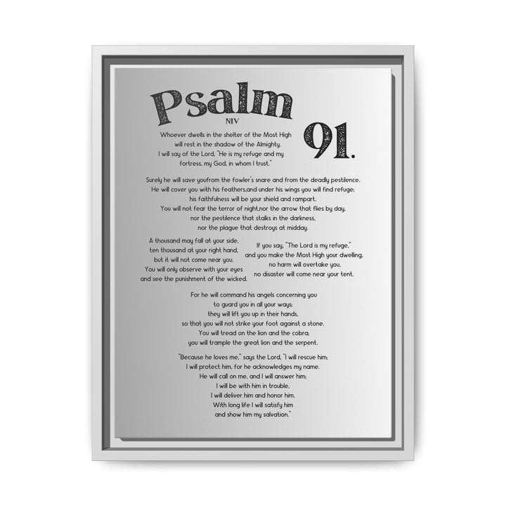 Psalm 91 Bible Verse Wall Art, Matte Canvas Framed Christian Wall Art, (1.25")