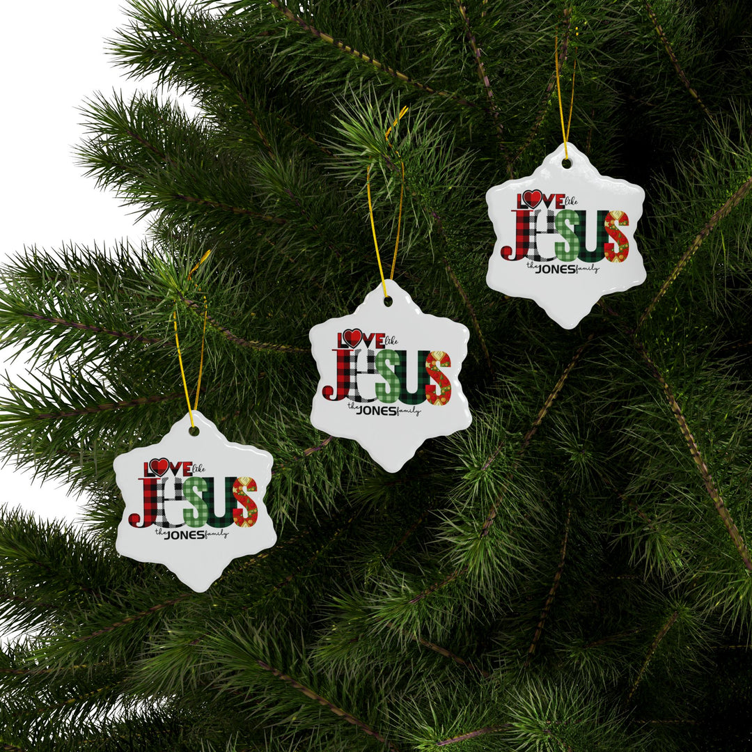 Personalized Love like JESUS Ceramic Ornaments, 2-Side Print, (1pc, 3pcs, 5pcs)