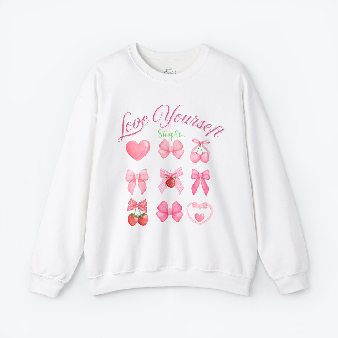 Personalized Self Love Crewneck Sweatshirt, "Love Yourself" Shirt (S-3XL)