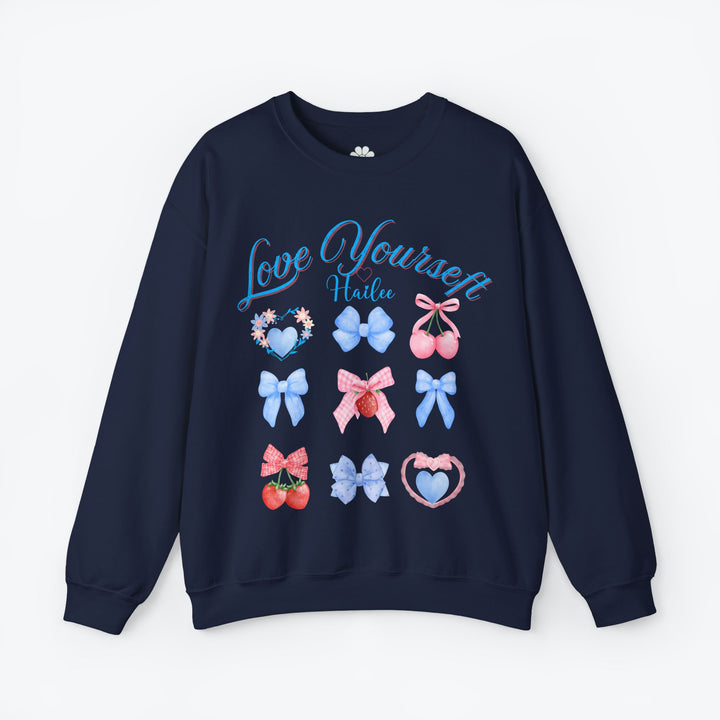 Personalized Self Love Crewneck Sweatshirt, "Love Yourself" Shirt. (S-3XL)