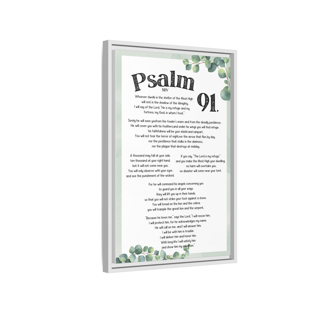 Psalm 91 Bible Verse Wall Art, Matte Canvas Framed Christian Wall Art, (1.25")