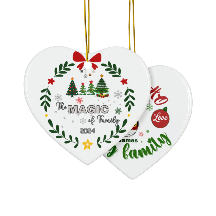 Personalized Ornament, Double-Sided Ceramic Ornament, 4 Shapes (1pc, 3pcs)