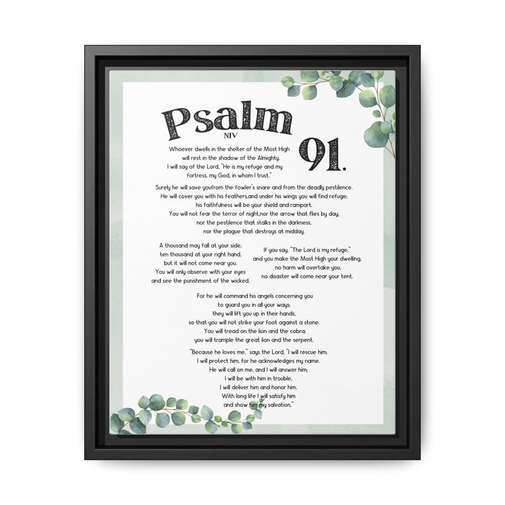 Psalm 91 Bible Verse Wall Art, Matte Canvas Framed Christian Wall Art, (1.25")