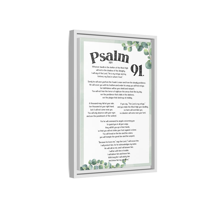 Psalm 91 Bible Verse Wall Art, Matte Canvas Framed Christian Wall Art, (1.25")