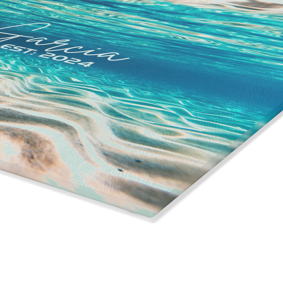 Personalized Cutting Board,  Underwater View Glass Cutting Board