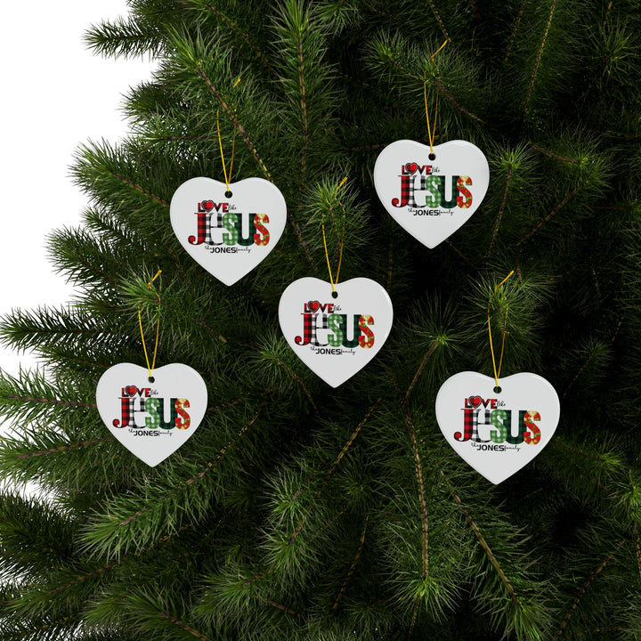 Personalized Love like JESUS Ceramic Ornaments, 2-Side Print, (1pc, 3pcs, 5pcs)