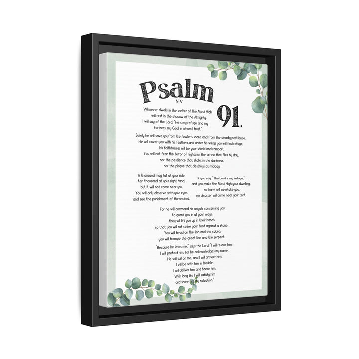 Psalm 91 Bible Verse Wall Art, Matte Canvas Framed Christian Wall Art, (1.25")