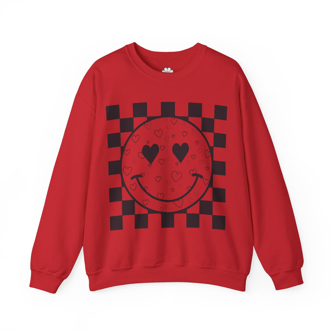 Heart Smiles Checkerboard Crewneck Sweatshirt (S-3XL)