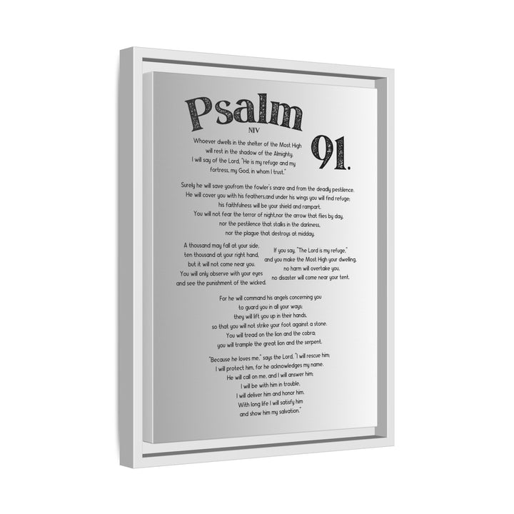 Psalm 91 Bible Verse Wall Art, Matte Canvas Framed Christian Wall Art, (1.25")