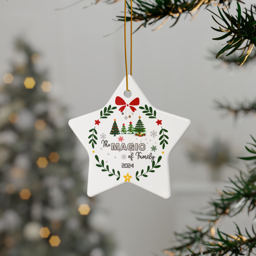 Personalized Ornament, Double-Sided Ceramic Ornament, 4 Shapes (1pc, 3pcs)