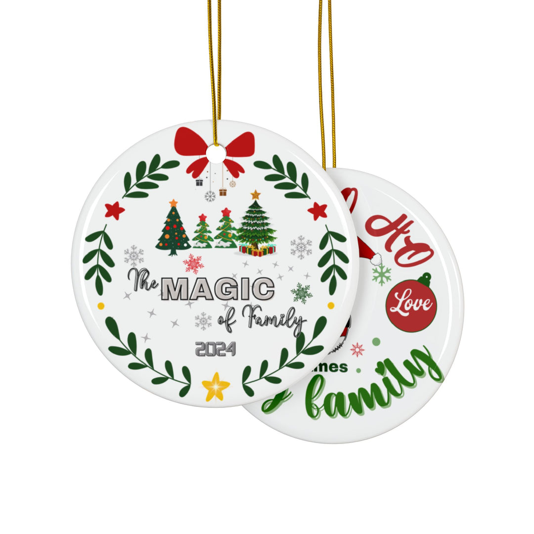 Personalized Ornament, Double-Sided Ceramic Ornament, 4 Shapes (1pc, 3pcs)