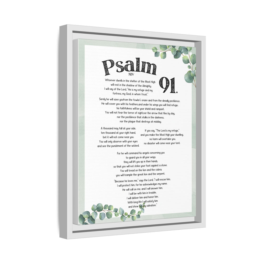 Psalm 91 Bible Verse Wall Art, Matte Canvas Framed Christian Wall Art, (1.25")