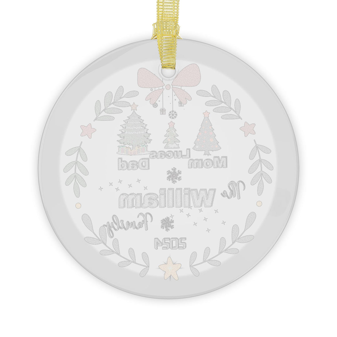 Personalized Family Christmas Ornament, Glass Ornaments 3.5"