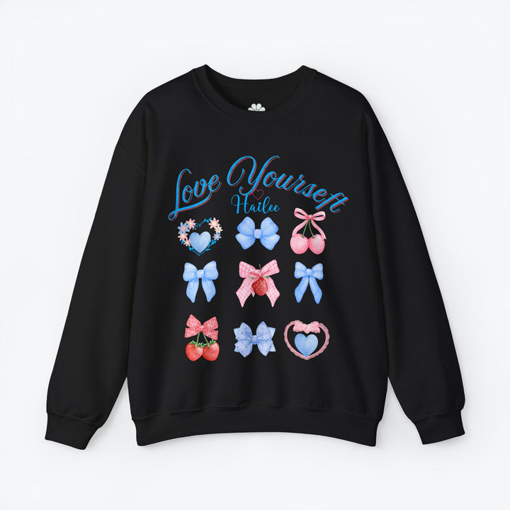 Personalized Self Love Crewneck Sweatshirt, "Love Yourself" Shirt. (S-3XL)