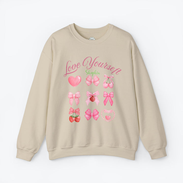 Personalized Self Love Crewneck Sweatshirt, "Love Yourself" Shirt (S-3XL)