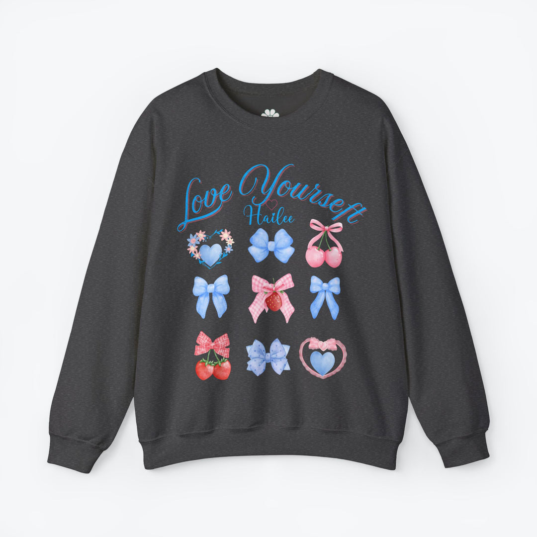 Personalized Self Love Crewneck Sweatshirt, "Love Yourself" Shirt. (S-3XL)