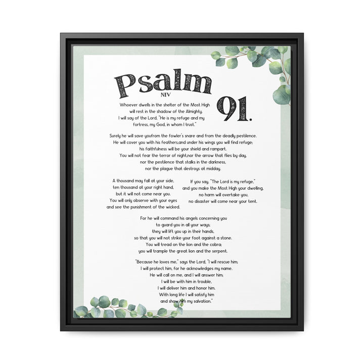 Psalm 91 Bible Verse Wall Art, Matte Canvas Framed Christian Wall Art, (1.25")