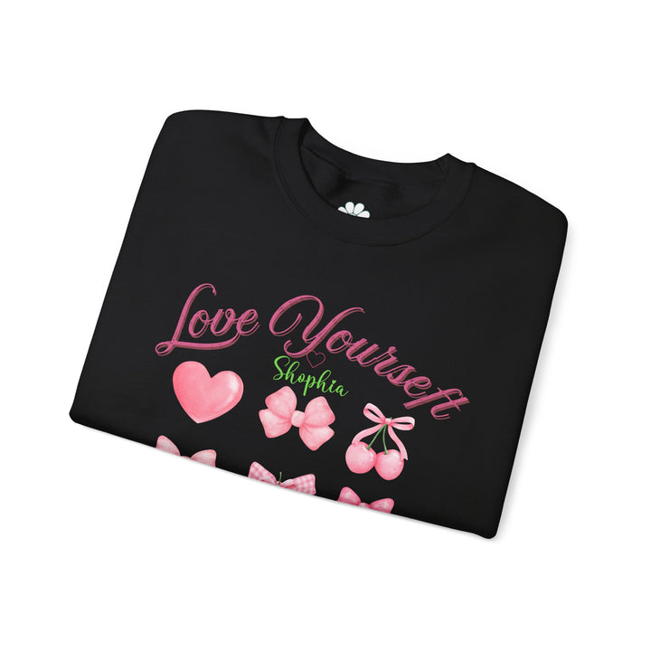 Personalized Self Love Crewneck Sweatshirt, "Love Yourself" Shirt (S-3XL)