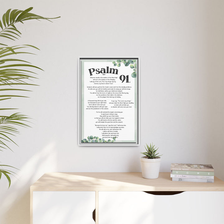 Psalm 91 Bible Verse Wall Art, Matte Canvas Framed Christian Wall Art, (1.25")