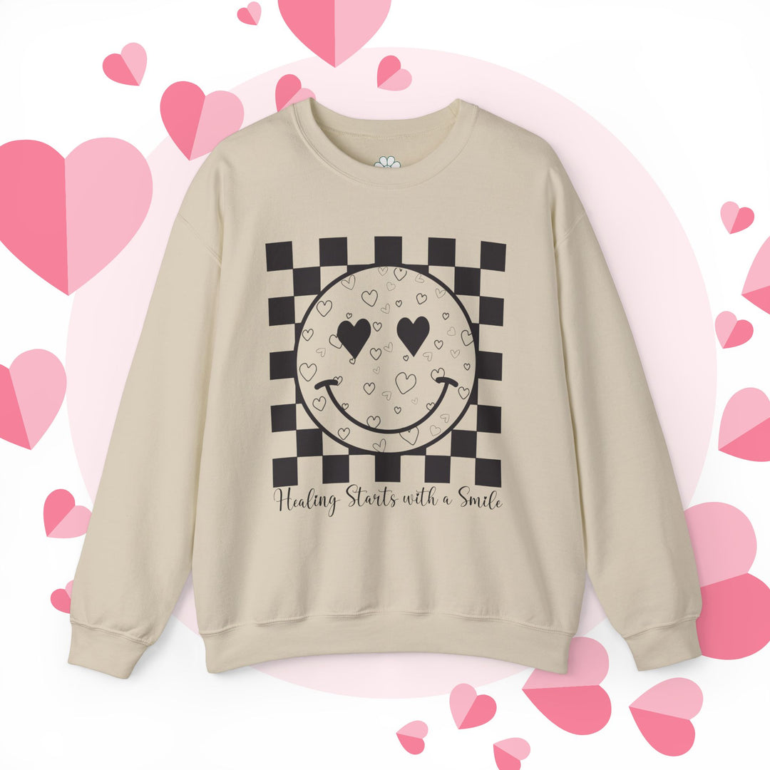 Personalized Smiley Face Checkerboard Sweatshirt, (S-3XL)