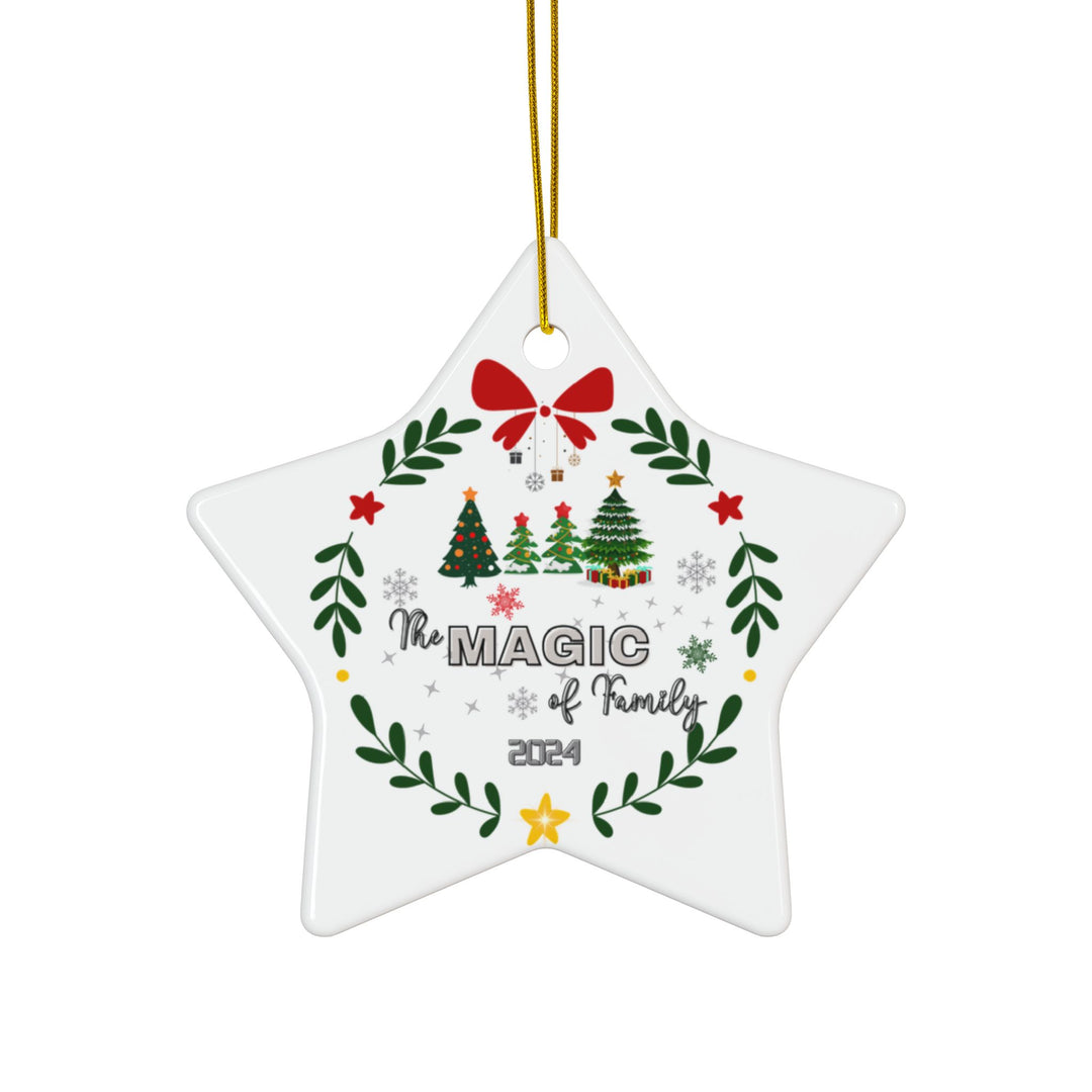 Personalized Ornament, Double-Sided Ceramic Ornament, 4 Shapes (1pc, 3pcs)