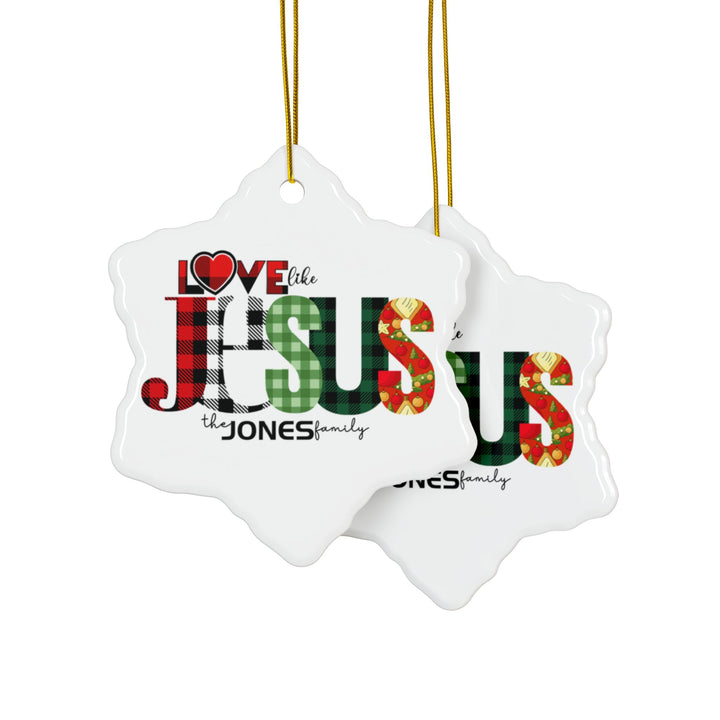 Personalized Love like JESUS Ceramic Ornaments, 2-Side Print, (1pc, 3pcs, 5pcs)