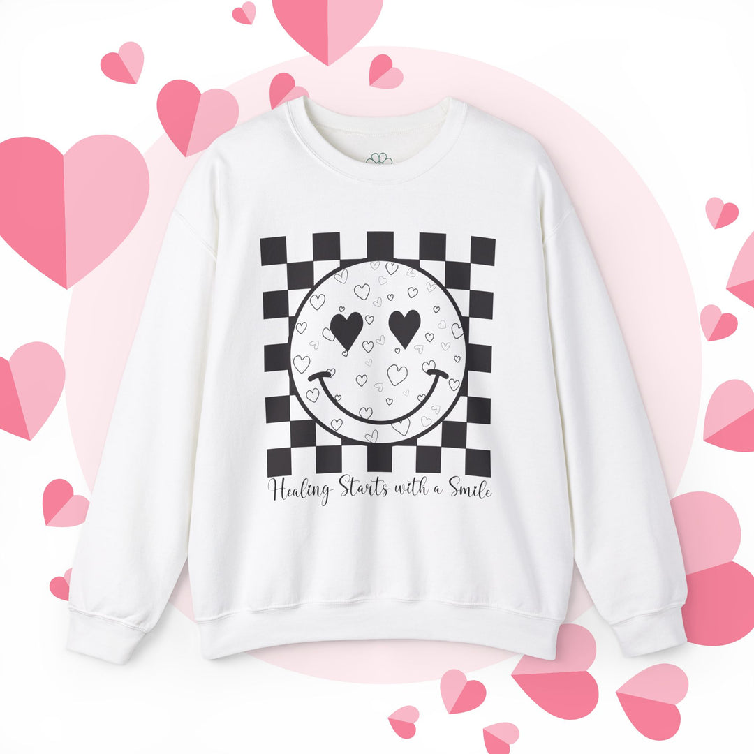 Personalized Smiley Face Checkerboard Sweatshirt, (S-3XL)