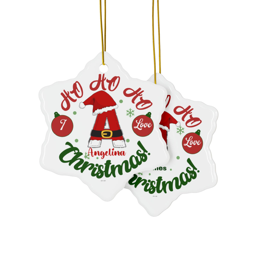 Personalized Ornament, Double-Sided Ceramic Ornament, 4 Shapes (1pc, 3pcs)