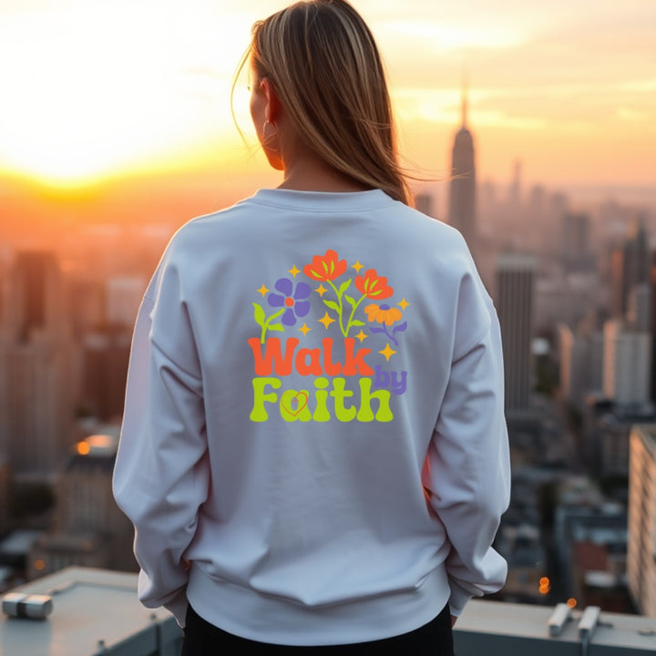 Walk by Faith Retro Inspired Crewneck Sweatshirt