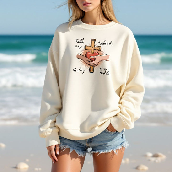 Faith in My Heart Graphic Premium Crewneck Sweatshirt