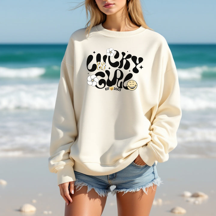 Lucky Charm 88 Personalized Oversized Premium Crewneck Sweatshirt .