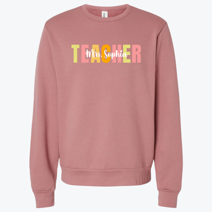 Personalized Name Teacher Retro Premium Sweatshirt