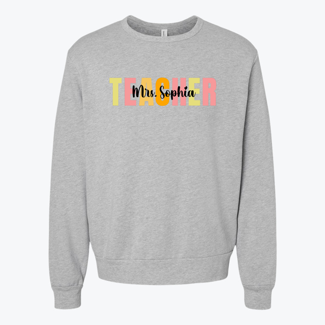 Personalized Name Teacher Retro Premium Sweatshirt