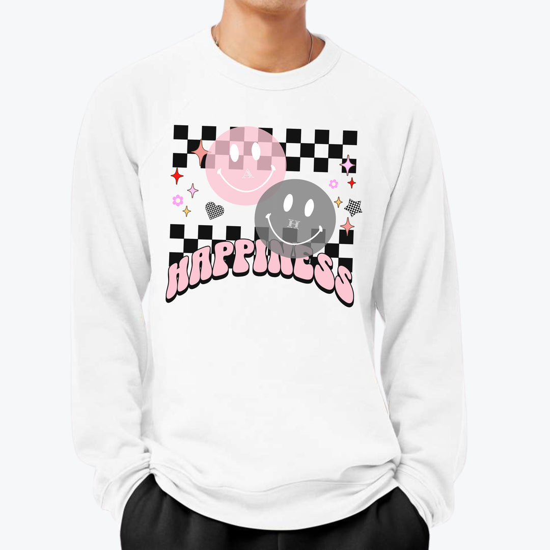 Happiness Custom Initial Premium Crewneck Sweatshirt