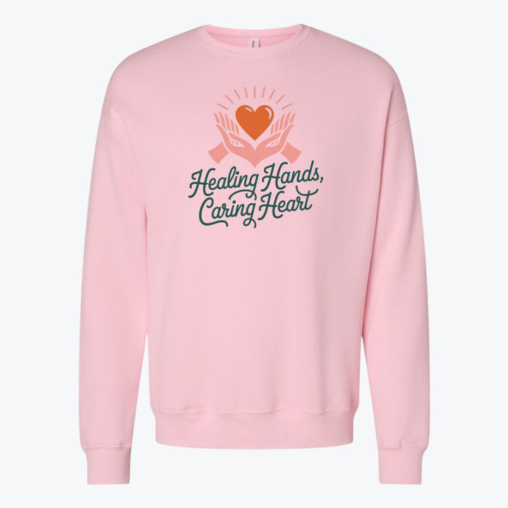 Healing Hands, Caring Heart Oversized Graphic Premium Crewneck Sweatshirt