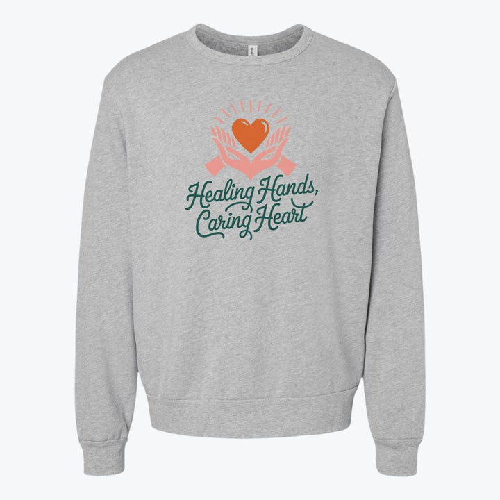 Healing Hands, Caring Heart Oversized Graphic Premium Crewneck Sweatshirt