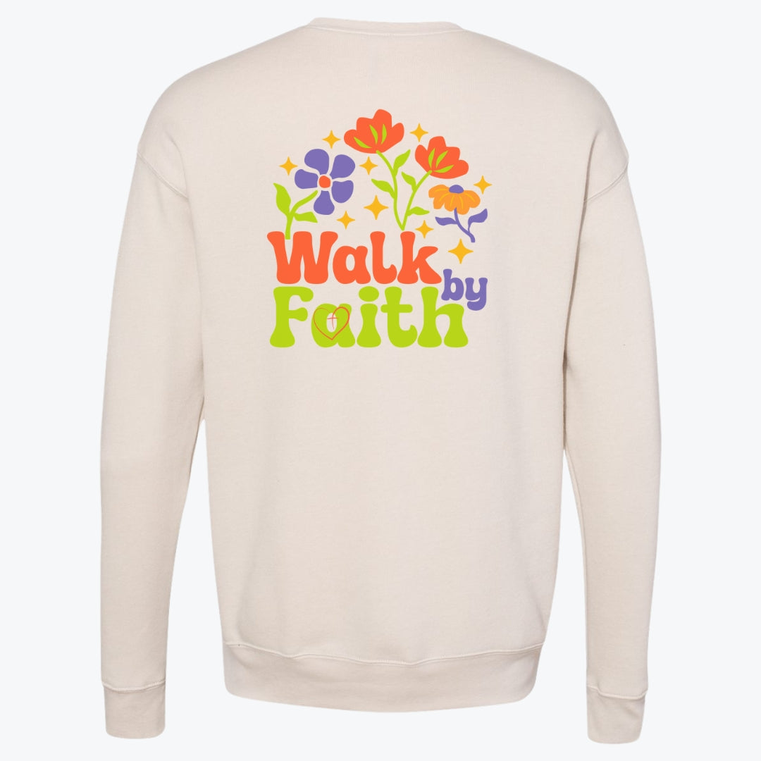 Walk by Faith Retro Inspired Crewneck Sweatshirt