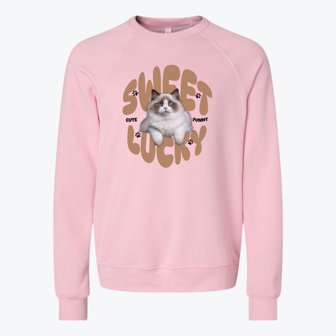 Pets Name & Photo Personalized Oversized Premium Crewneck Sweatshirt .